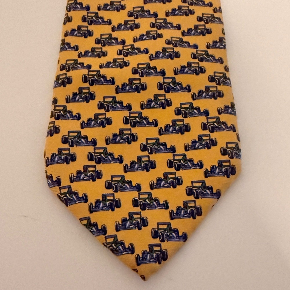 Lauren Ralph Lauren‎ 100% Silk Tie Cars Print Hand Finished Auto Novelty Necktie